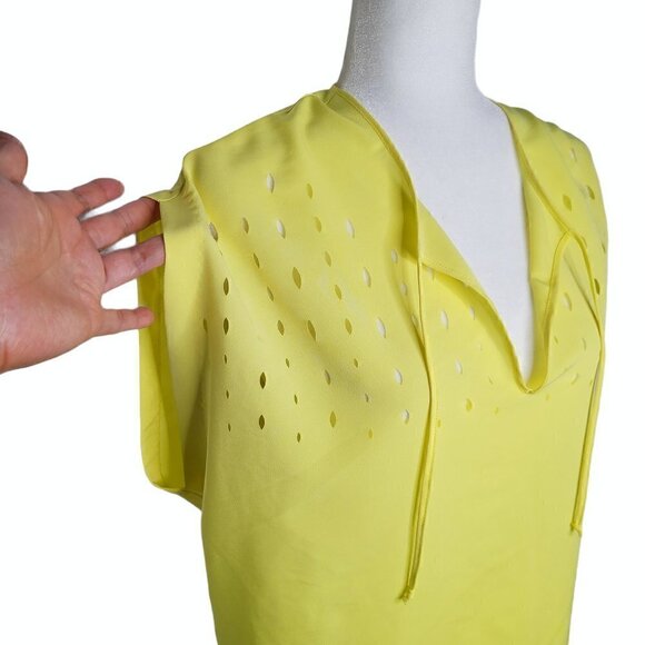 AQUA Neon Yellow Slinky Short Sleeve Top - Picture 2 of 5
